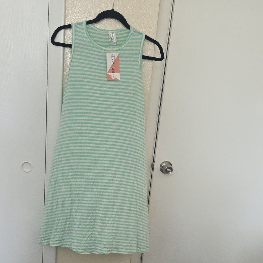 Honey and Lace Mint Green Striped Dress